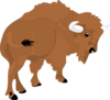 Cartoon Bison Rear View Clip Art